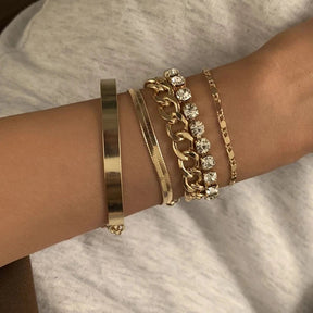 Bracelete de Ouro Luxo Use Lacis Gold Set 3 