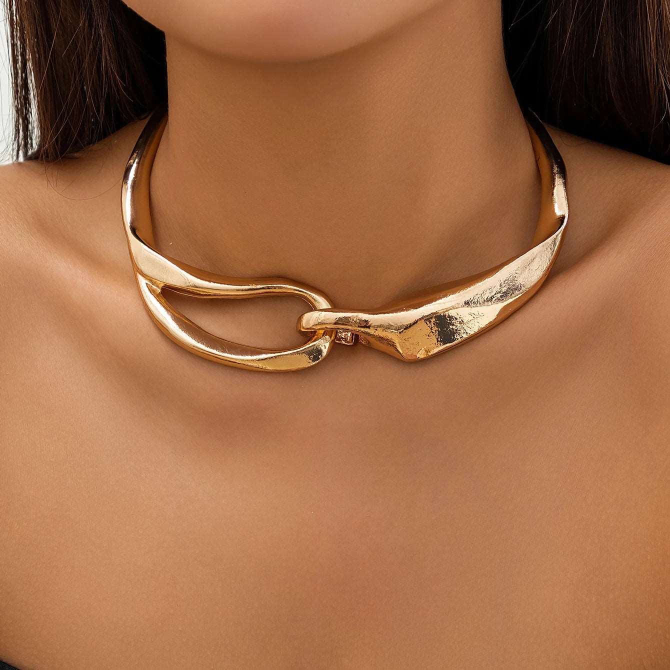 Colar Chocker Elos Dourados G4 Colar03 LACIS JOIAS Dourado 